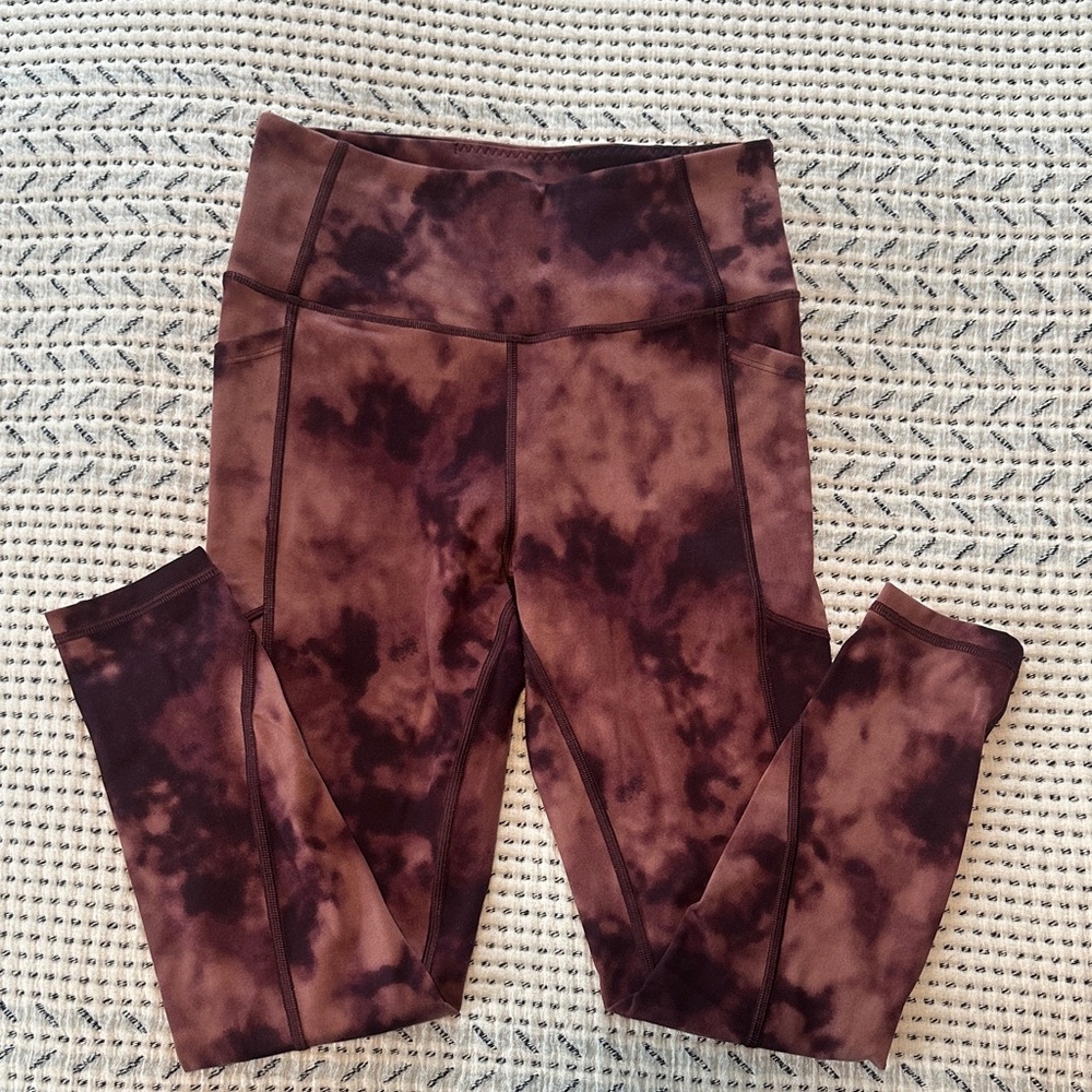 Victoria's Secret Maroon Tie-Dye Leggings